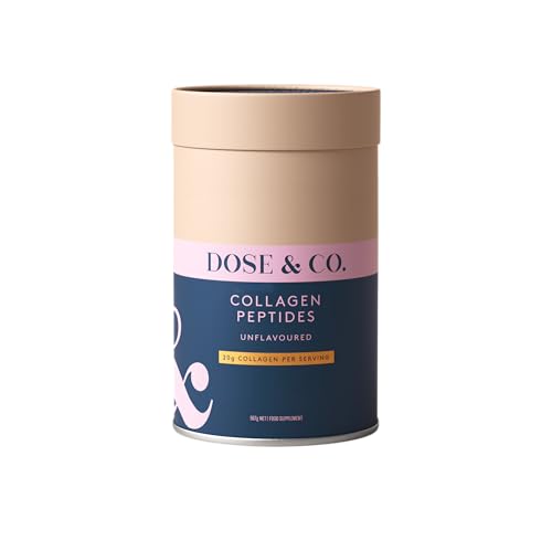 Dose & Co Pure Collagen Peptides Powder Unflavoured 567g | Bovine Collagen Peptides Type I & III (Peptiplus) | 12g Protein per Serving | Skin Hair & Nails Support | Halal Keto Friendly