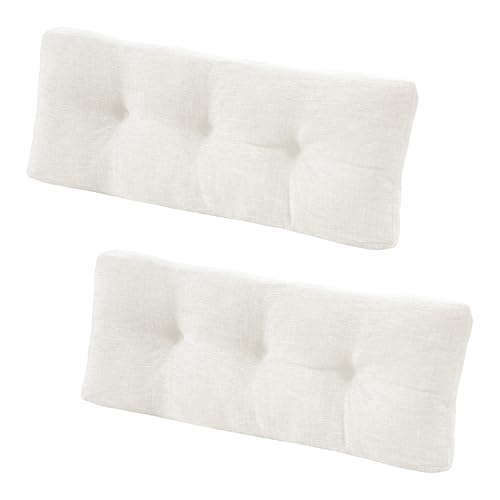 downluxe Indoor Bench Cushion for Indoor Furniture, Non-Slip Tufted Overstuffed Textured Foam Bench Seat Cushion, 36" X 14" X 4", Beige, 2 Pack by downluxe - Used condition - US$32.72