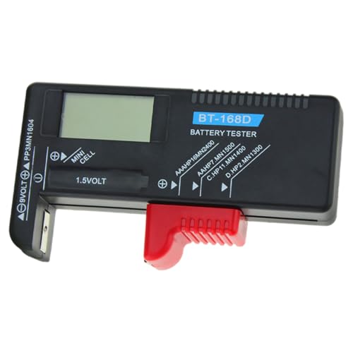 POPETPOP Digital Battery Capacity Voltage Tester with LCD Display Portable 1-9v Battery Tester for Home Office Travel Use Black