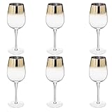 Matière : Verre Paris Prix Secret de Gourmet - Lot de 6 Verres à Vin Arya 38cl Or