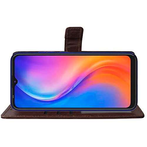 Image of Flip Cover Back Case for Tecno Spark Go (2020) | Premium Leather Finish | Inbuilt Pockets & Stand | Flip Cover Back Case for Tecno Spark Go (2020) (Coffee)