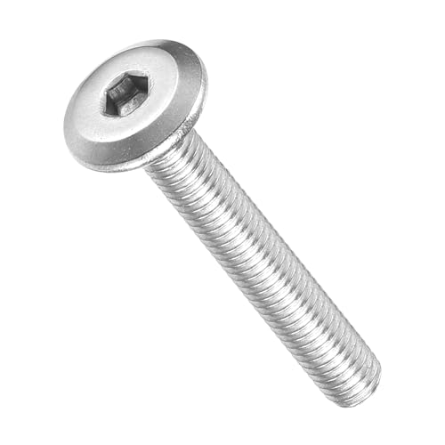 Image of METALLIXITY Flat Head Hex Socket Cap Screws Bolts(M3-0.5x20) 100Pcs, 304 Stainless Steel Hex Socket Furniture Bolts Screws - for Furniture Woodworking Project, Silver Tone