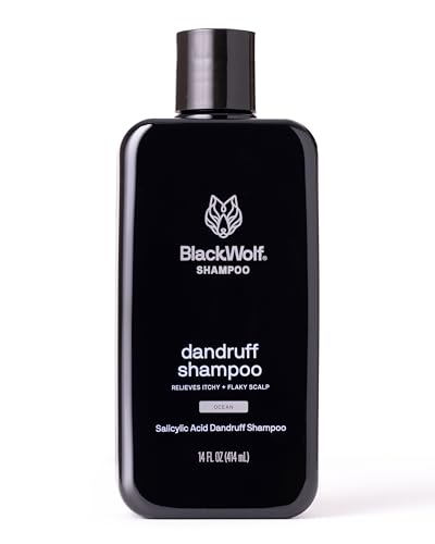 Black Wolf Anti-Dandruff Shampoo - Advanced Dandruff-Fighting & Itch Relief Formula with Salicylic Acid, Removes Buildup & Flakes - for Itchy Scalp - Thick & Rich Lather Cleanses Scalp - 14 oz