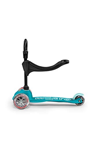 Mini 3in1 Deluxe 3-Stage Ride-on Micro Scooter Toddler Toys for Ages 12 Months to 5 Years - Aqua