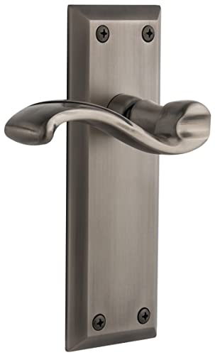 Grandeur Hardware Fifth Avenue Tall Plate Double Dummy with Portofino Lever in Antique Pewter