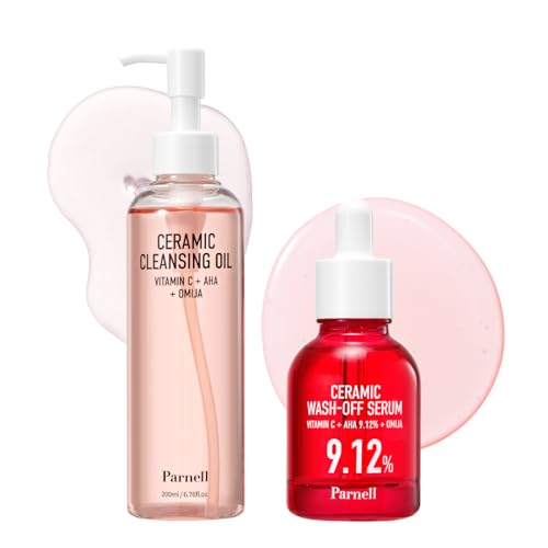 Parnell AHA Magic Melt Set - Deep Pore Cleansing Ritual | Cleansing Oil + 9.12% Wash-Off Serum Duo for Smooth Texture, Blackheads &amp; Sebum Control | K-Beauty