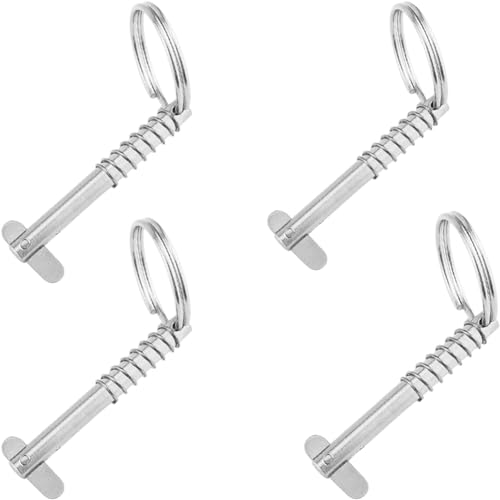 Jadeshay Schnellspannstift, 4pcs Quick Release Pin Steckbolzen Schnellverschlussstift 316 Edelstahl für Boot Bimini Top Deck Scharnier Marine Hardware(6.3 * 76mm)