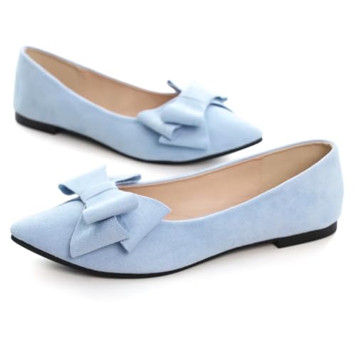 Image of TN TANGNEST Women Fashion Bowknot Flats Comfort Pointed Toe Dress Shoes