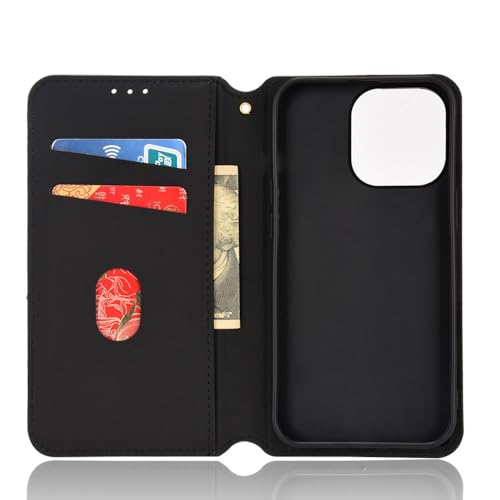 Étui iPhone 13 Pro Max argent portefeuille cuir carbone magnétique rabat - 6