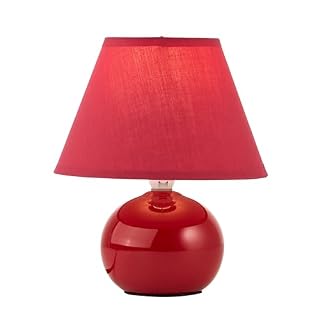 Brilliant Primo : lampe de table rouge E14 de 23,5 cm de haut