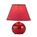 Produktbild BRILLIANT Primo Tischleuchte  stilvolle Tischlampe mit Stoffschirm  kleine Tischleuchte für Nachttisch, Schlafzimmer & Wohnzimmer  E14-Fassung und Schalter  rot