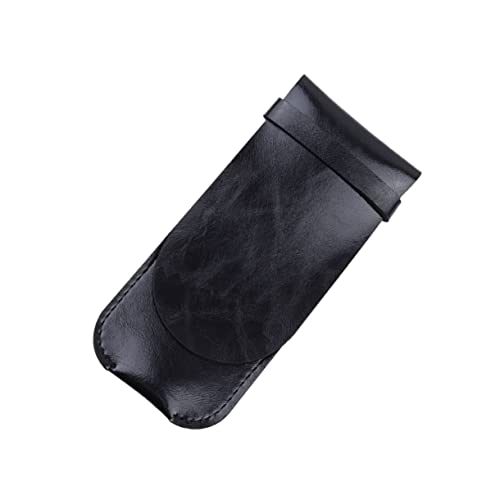 WEKAMOS ビンテージ手作りレザー万年筆保護スリーブ ペンケース 一差し収納 ブラック 学校 オフィス向け筆記具アクセサリー
