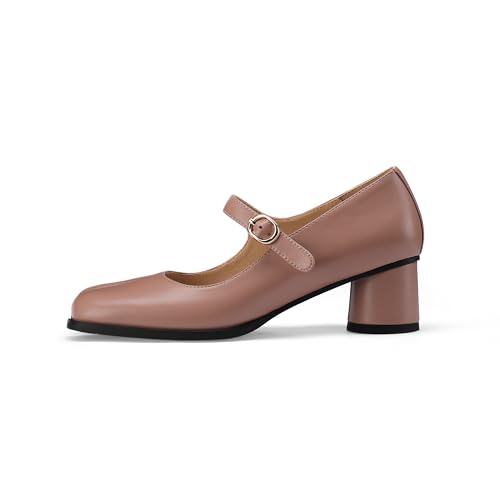 Image of Women Chunky Block High Heels Mary Janes Shoes Split Toe Tabi Shoes Ankle Strap Dress Pumps Shoes