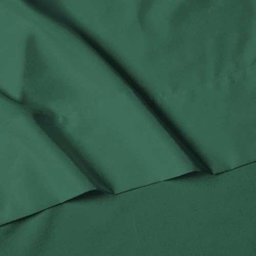 Image of Elegant Comfort Luxury 1500 Premium Hotel Quality Microfiber 4-Piece Sheet Set - Wrinkle Resistant, All Around Elastic Fitted Sheet, Deep Pocket up to 16 inch, Twin /Twin XL, Hunter Green