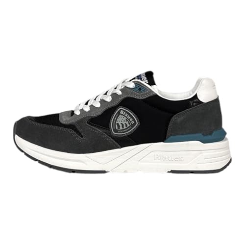 Blauer USA S5Ray02 Grey Sneakers Sportive per Uomo in Nabuk e Tessuto Grigio (Taglia 41)