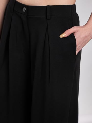 Image of sassafras Women's Relaxed Wide-Leg Pants - Modern Chic, Comfortable Everyday Outfit for Women