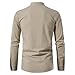 AIFARLD Men's Long Sleeve Shirts Retro Style Lace up for Medieval,Viking,Hippie Matching Cosplay Pirate Renaissance Costume Khaki