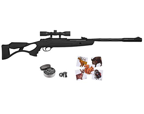 Wearable4U Hatsan AirTact Air Rifle Combo .25 Cal, Black with Included 100x Paper Targets and 150x .25cal Pellets Bundle