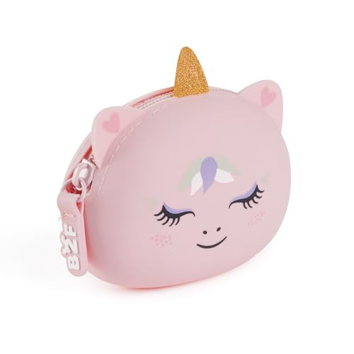 Back2Fun - Monedero de Silicona Suave, Tamaño 90 x 70 x 35 mm, Cierre Cremallera, Portamonedas pequeño, Diseño de animalitos adorables, Pensado para pequeños Objetos, Regalo o Uso Escolar, Unicornio