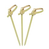 300PCS 4 Inch Bamboo Cocktail Picks, Bamboo Knot Picks, Cocktail Skewers, Bamboo Sticks food Toothpi