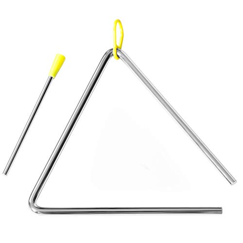 Cuteam Triangle Musical Toy, Children Triangle Steel Beating Percussion Musical Instrument Kids Education Toy Black 10
