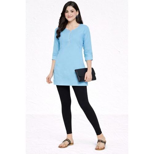 Image of Women Cotton Ankle Leggings Combo | Soft Stretchable Breathable Fabric | High Waist Comfortable Fit Bottom Wear for Kurti Office Casual & Daily Use