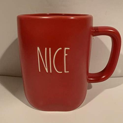 Rae Dunn NAUGHTY + NICE Mug Set of 2 - allside red ceramic