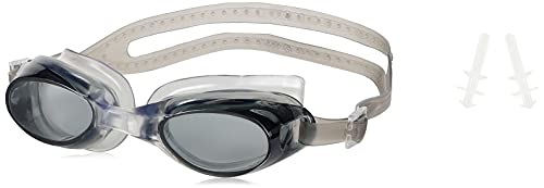 Image of I-SWIM LADIES COSTUME IS-103 ROYAL /WHITE LINES SIZE 2XL WITH GOGGLES SILICON JOINTLESS WITH BOX BLACK