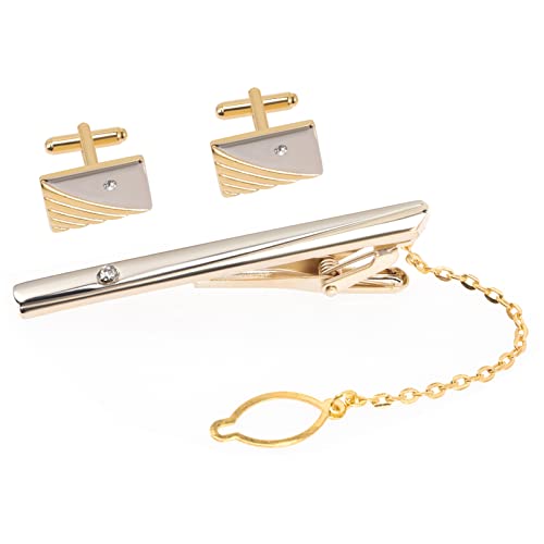 CUBTOL 1 Set Strass Bar Gift Link Man Clip Shirt En Shirts Stropdas Bruiloft Manchetknopen Manchetknoop Vader Manchet Zakelijke Golden Stropdas Cufflinks