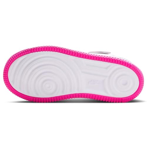 Nike Force 1 Low EasyOn Little Kids' Shoes (FN0237-102, White/Laser Fuchsia) Size 24