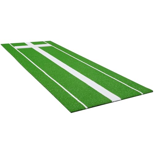 VEVOR 10x3ft Softball/Baseball Pitching Mat with Rubber Mound - Anti-Fade Turf & Anti-Slip Foam Backing, Portable Fastpitch Training Aid for Indoor/Outdoor Practice (Red/Green)4
