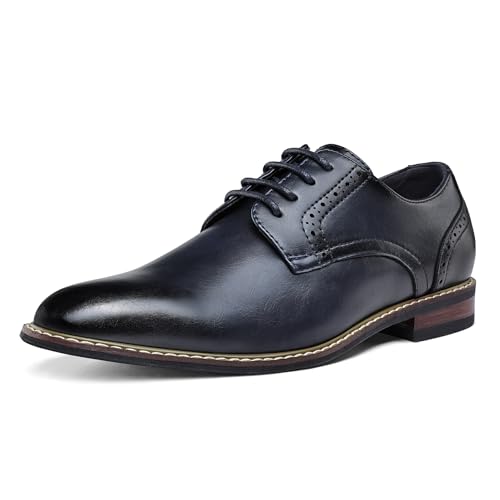 MERIDOS Men's Dress Shoes Formal Classic Business Lace up Oxford Shoes Wide Width Navy