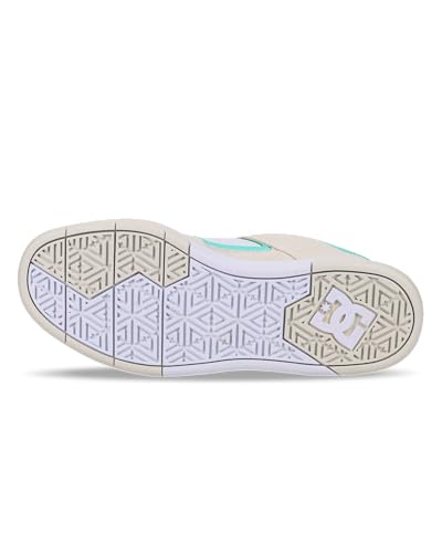 DC Shoes Women's Cure Sneaker, Off White/Mint, 8
