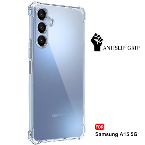 Image of TheGiftKart Transparent Crystal Clear Back Cover Case for Samsung Galaxy A15 5G | Shockproof Soft TPU Case | Cushioned Edges for Ultimate Protection Back Cover Case (TPU, Transparent)
