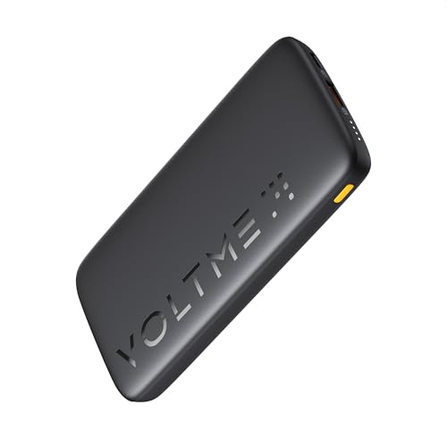 VOLTME Portable Charger, Slim 10000mAh 5V/3A Power Bank, USB C in&Out High-Speed Charging Battery Pack, Travel Essentials Dual Output Compatible with iPhone 16 15 14 13 12 Samsung Google iPad etc