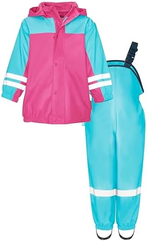 Playshoes Unisex Kinder Regen-anzug mit Fleece-futter Warmer Wasserdichter Matschanzug Regenbekleidung (1er Pack)