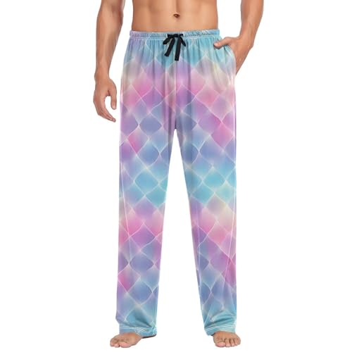 Vdsrup Men's Pajama Pants Beauty Colored Scales Pajama Pants for Men PJs Bottoms Drawstring Pocket Sleep Lounge Pants S3