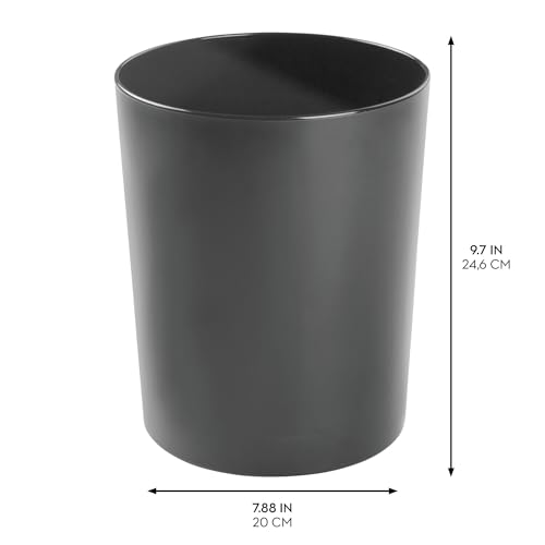 Image of iDesign Steel Round Bathroom Trash Can - Matte Black