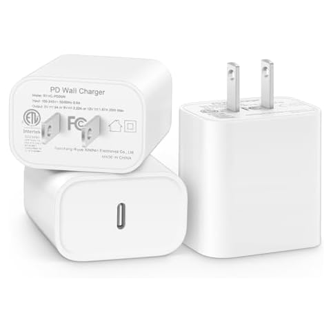 USB C Charger Block 20W-Type C Charger Fast Charging for IP 15/15 Pro/15 Plus/15 Pro Max/14/13/12/11/SE/XR/8, i Pad Pro/Mini, Galaxy, Pixel 4/3 and More [3 Pack] Cover