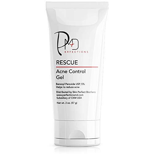 PerfectionsMD Rescue: Acne Control Gel | Benzoyl Peroxide USP 5% Daily Face Acne Treatment | Hormonal & Cystic Acne Spot Treatment for Teens, Men, & Women