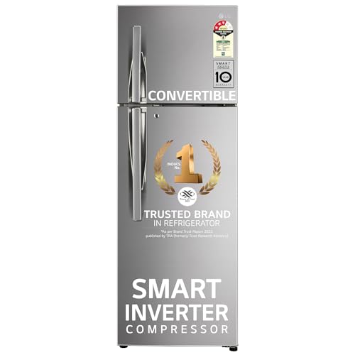 Image of LG 308 L 3 Star Frost-Free Smart Inverter Double Door Refrigerator Appliance (GL-S322RPZX, Shiny Steel, Convertible & Multi Air Flow, 2022 Model)