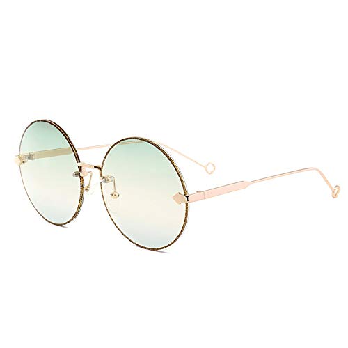 Polarized Sunglasses For Men Ocean Piece Rimless Sunglasses Caijing Big Yards Round Outdoor Beach Tourism polarized Sunglasses For Wome (Color : Green)