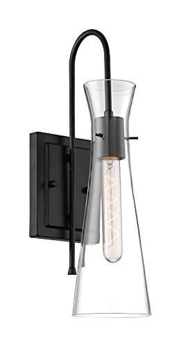 Image of NUVO 60 /6877 Bahari 1 Light Wall Sconce Fixture,Black