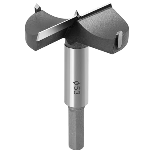 flintronic Forstner – Scie-cloche en acier au carbure de 53 mm pour faire des trous propres à fond plat dans le bois, les meubles ou les trous de charnière de porte