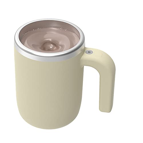 Tasse d'agitation, tasse de café auto-mélange, 380 ml de couvercle USB couvercle en acier inoxydable tasse de mélange électrique, voyage magnétique en remuant automatique pour le