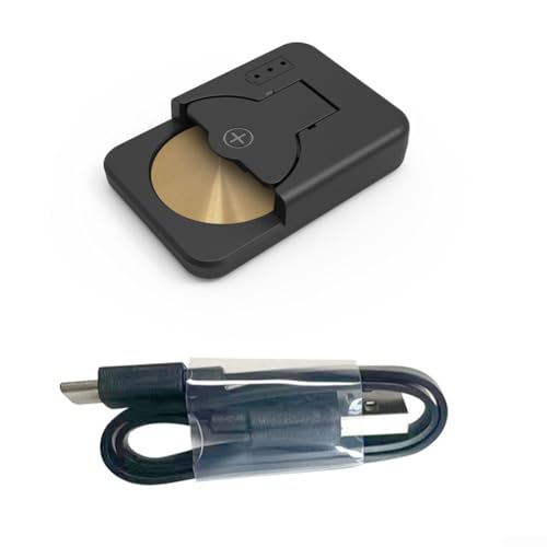 CYRENT Type-C Button Battery Charger for LIR2032 LIR2025 LIR2430 LIR2450 Fast Charging Auto Power Off Smart IC Safety Indicator for LIR Series(Black)