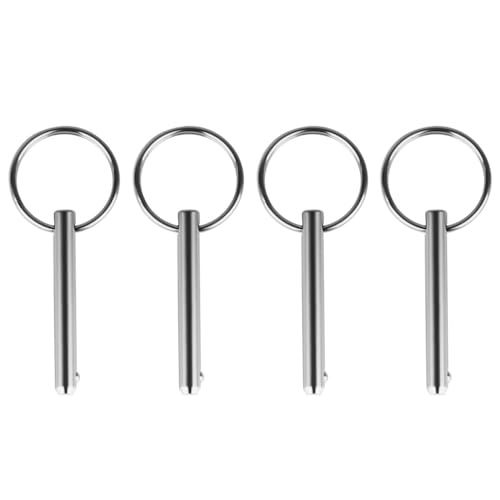 MiOYOOW Schnellverschluss Stifte aus Edelstahl 316, 4 Stück Steckbolzen mit Kugelsicherung, Gefederte Schnellspannstifte für Bootsdächer, Deckscharniere, Yachten, Wohnmobile Usw.