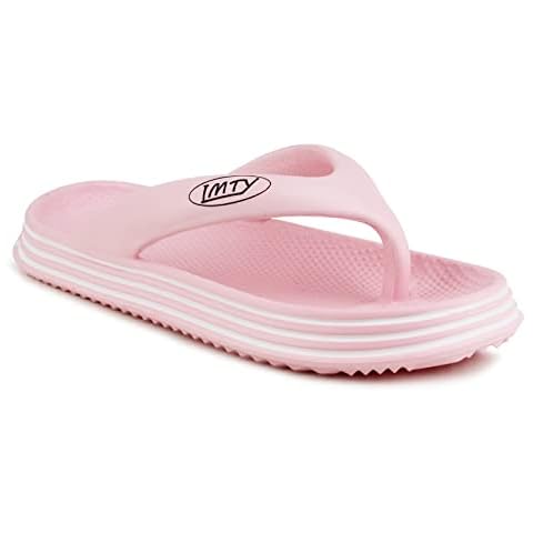 IMTY Womens Ladies Lightweight Flip Flops Slip On EVA Toe Post Beach Summer Pool Slides Spa Shower Sliders Sandals (Pink, uk_footwear_size_system, adult, women, numeric, medium, numeric_6) Cover