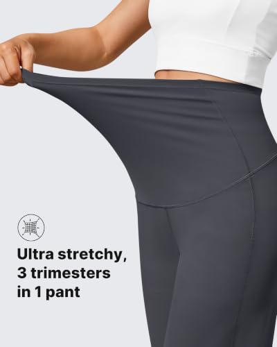 Image of G4Free Women's Maternity BareFeel Wide Leg Yoga Pants | Bump-Friendly Coverage,Wide Leg Design,Lycra Blend,Extremely Soft,Skin-like Touch,for Work Casual Wear