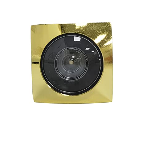 Door Viewer Peephole, Solid Brass 220-Degree Door Viewer With Heavy Duty Rotating Privacy Cover For 1-3/8" To 2-1/6" Doors For Home Office Hotel (Square-Chrome Gold) #TOP4